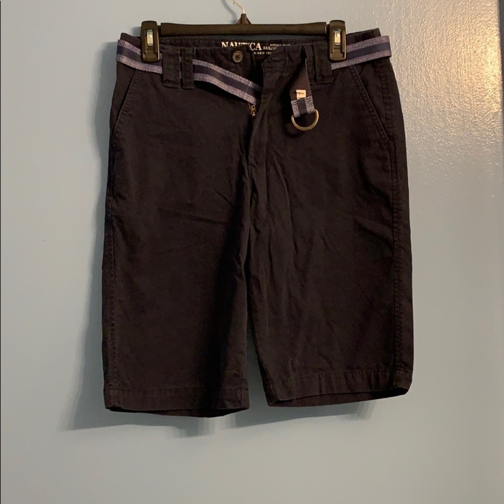 Nautica navy dress shorts with belt boys 18